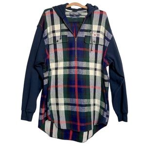 Vintage 90’s Polo Sport Ralph Lauren Big Plaid Flannel Pullover Hoodie Large
